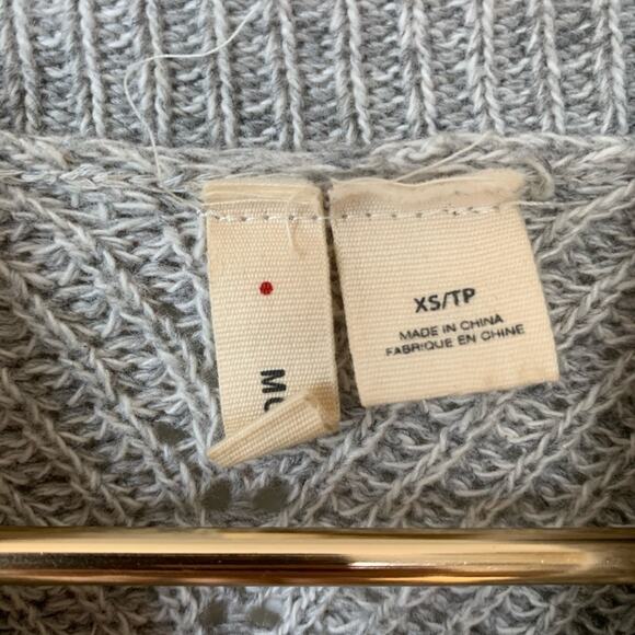 Anthropologie Moth Gray Tie Front Turtleneck Sweater XS - Picture 8 of 10